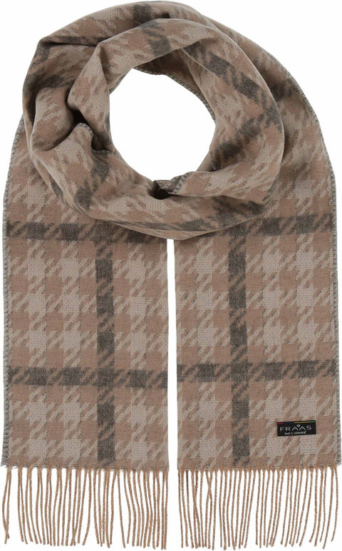 Beige & Grey Houndstooth Scarf
