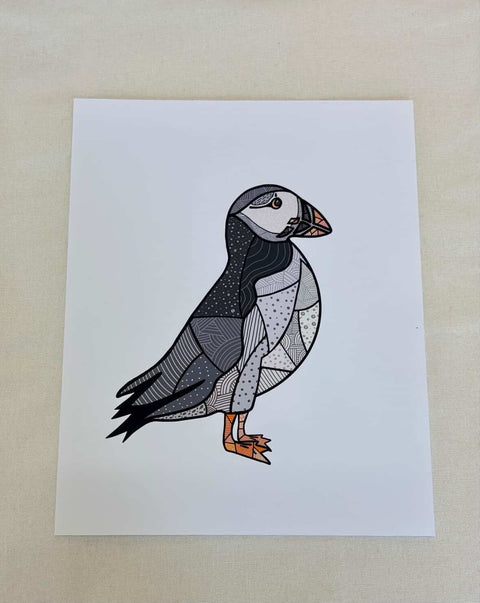 Quilted Puffin Print