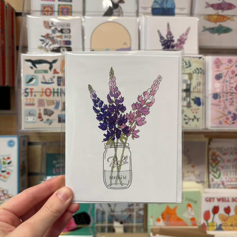 Lupins in a Jar Card
