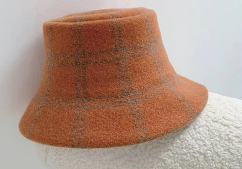 Orange Plaid Bucket Hat