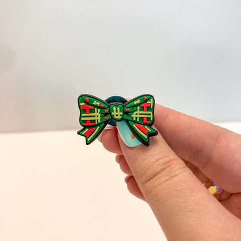 NL Tartan Bow Croc Charm