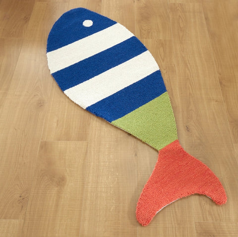 Fish Shaped Hooked Rug