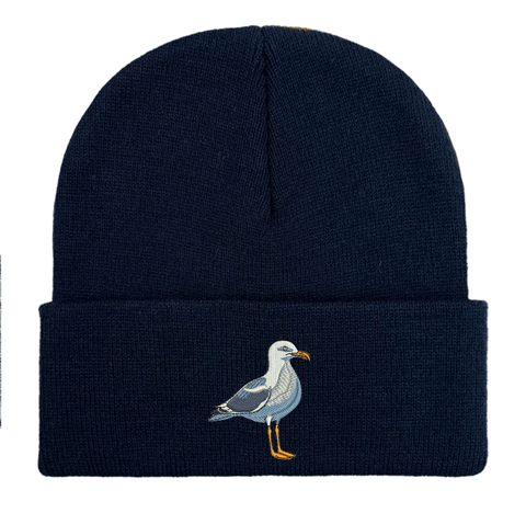 Embroidered Seagull Beanie