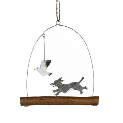 Chasing Seagulls Ornament