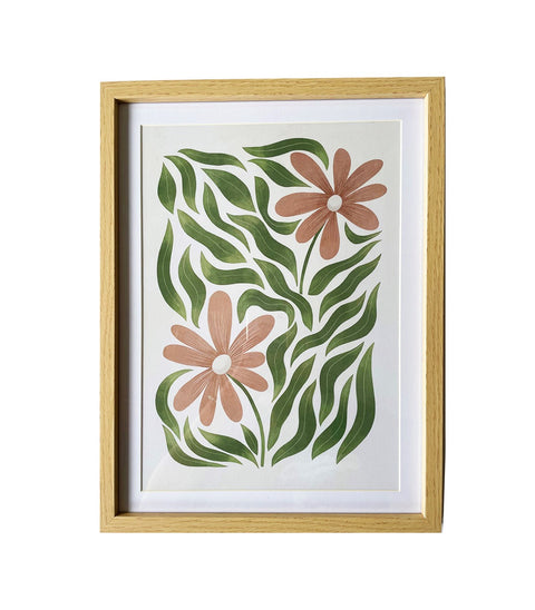 Framed Picture Of Pink Flowers