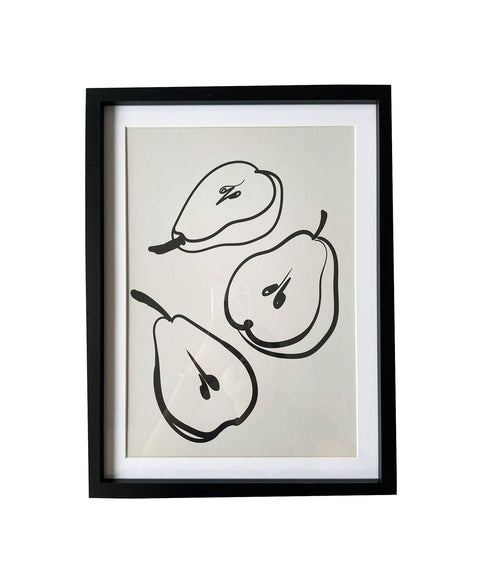 Framed Picture of Sliced Pears
