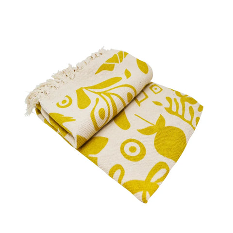 Ocher Floral Throw