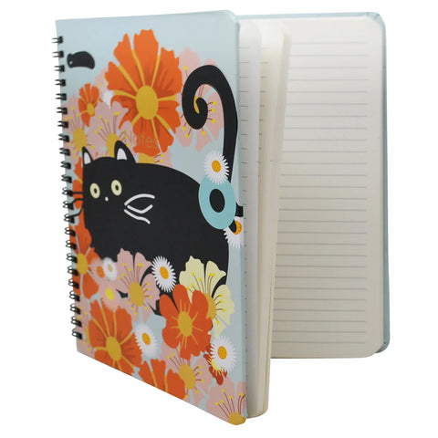 Flower Cat Spiral Notebook