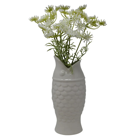 White Fish Vase