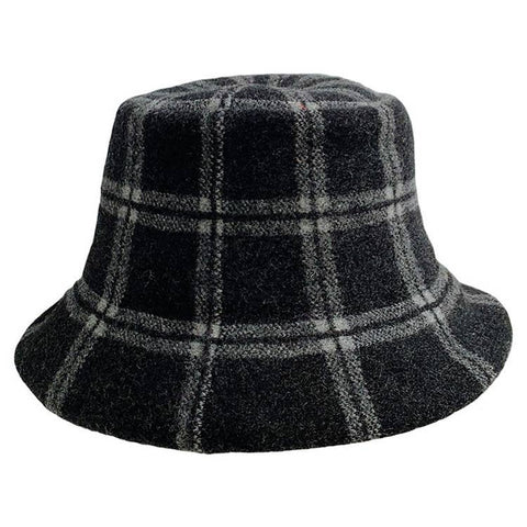 Black & Grey Plaid Bucket Hat