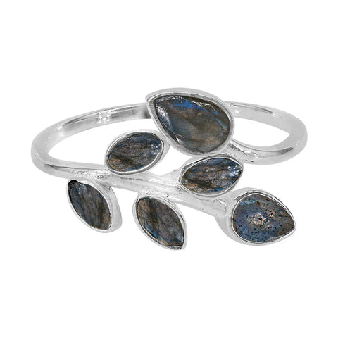 Labradorite Leaf Ring