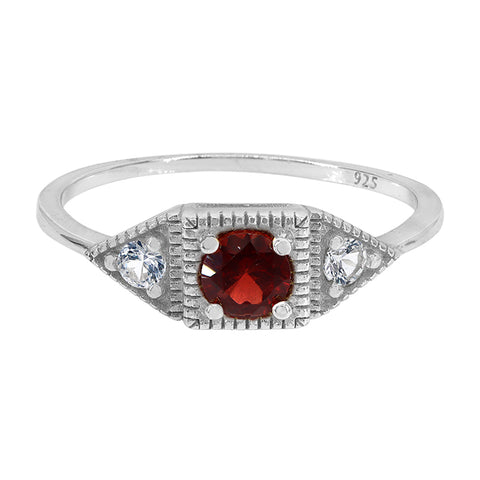 Dainty Garnet Ring