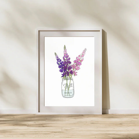 Lupins in a Jar Print