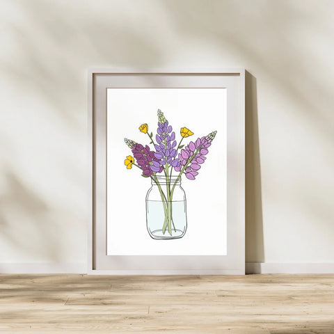 Lupins and Buttercups 8"x10" Print