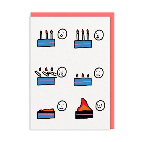 Cake Fire Birthday Card