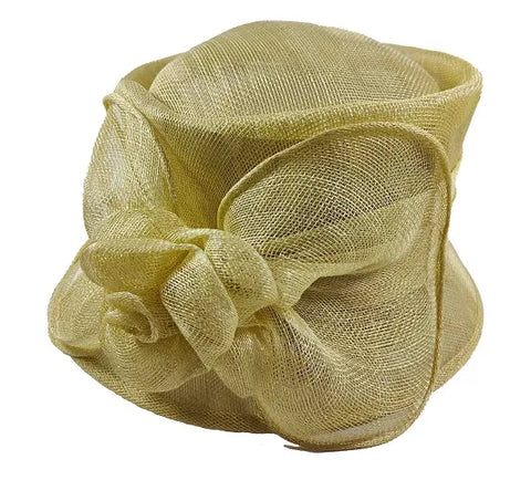 Yellow Dress Hat With Flower Bow
