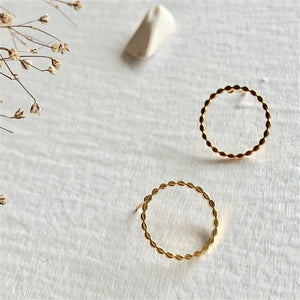 Mod Stud Hoops In Gold