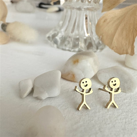 Stickman Stud Earrings