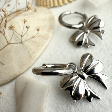 Bow Hoop Earrings