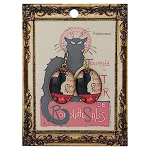 Chat Noir Oval Earrings