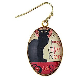 Chat Noir Oval Earrings