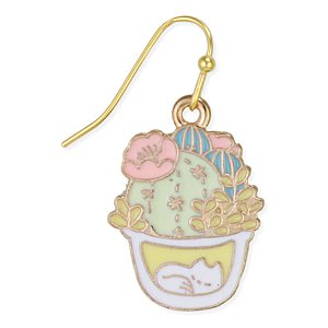 Sleepy Cat & Cactus Earrings