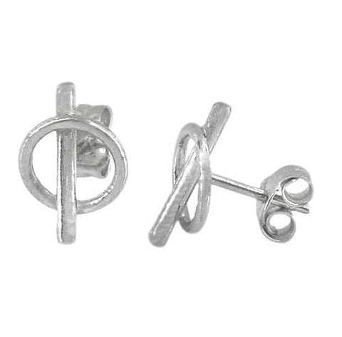 Circle & Bar Stud Earrings