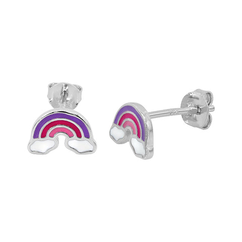 Purple Rainbow Stud Earrings