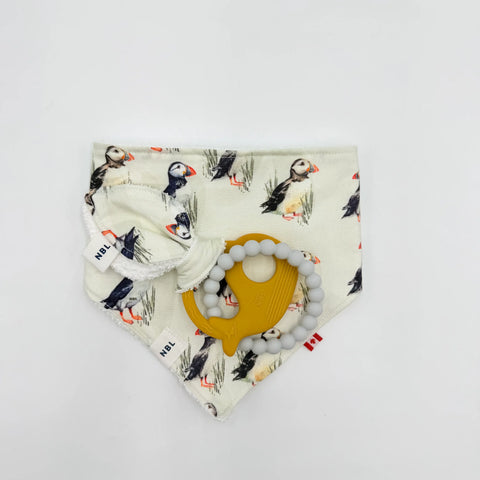Puffin Pals Bib & Teether Gift Set
