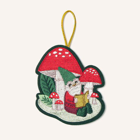 Gnome Reading Ornament