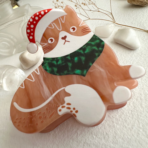 Gingerbread Cat Hair Claw Clip