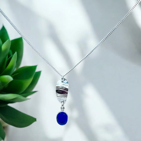 Kelsey Necklace Blue Chalcedony