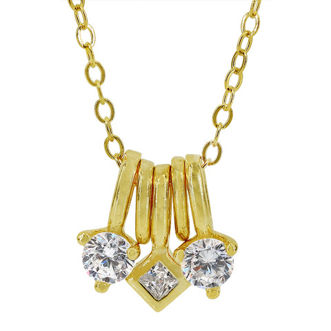 Delicate 3 Gem Necklace