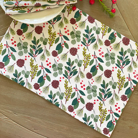 Holiday Greens Placemat Set
