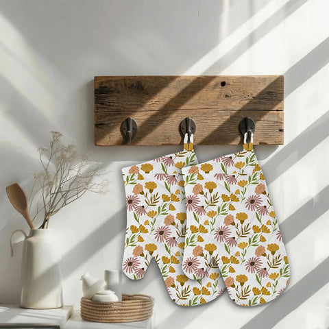 Moody Blossom Oven Mitts