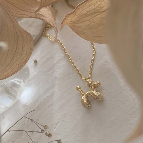 Balloon Dog Necklace - Gold