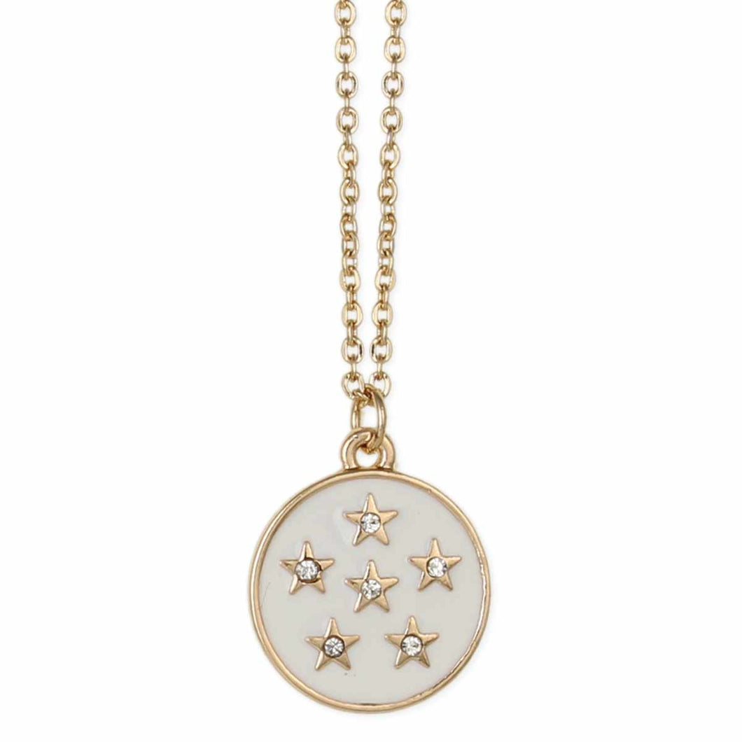 White Enamel Star Necklace