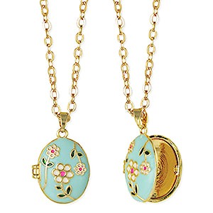 Light Blue Floral Locket