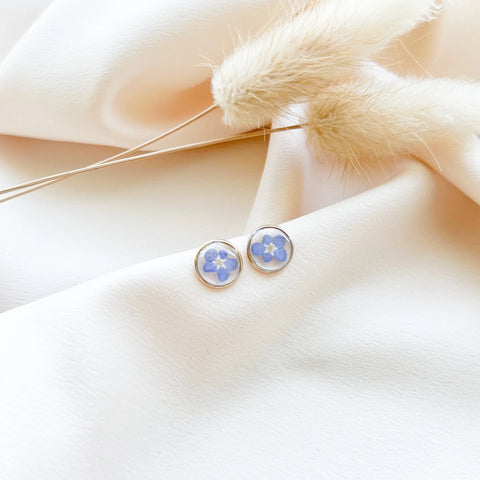 Round Forget Me Knot Studs - Gold Filled