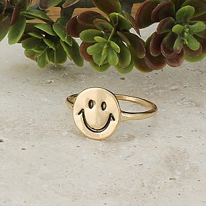 Gold Smiley Face Ring
