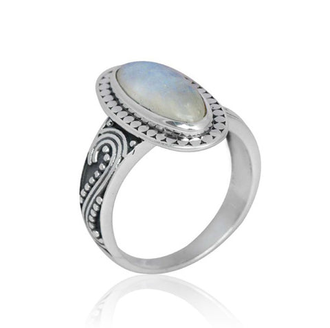 Moonstone Ring With Filigree Setting