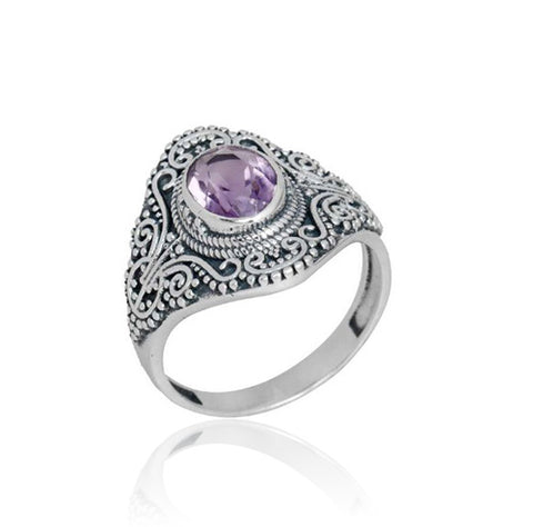 Amethyst Ring With Vintage Inspired Setting