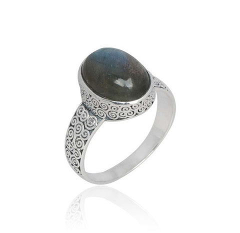 Embossed Labradorite Ring