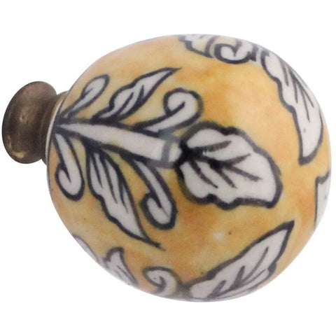 Yellow Ceramic Knob