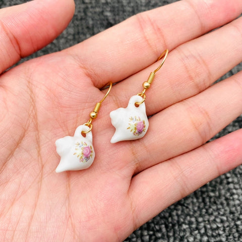 Pink Teapot Earrings