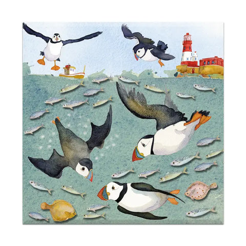 Diving Puffins Magnet