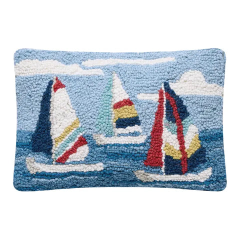 Regatta Sails Hooked Pillow