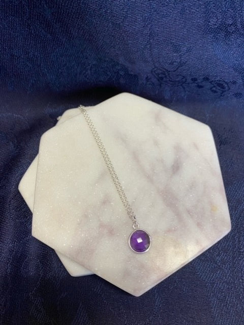 Medium Round Amethyst Necklace