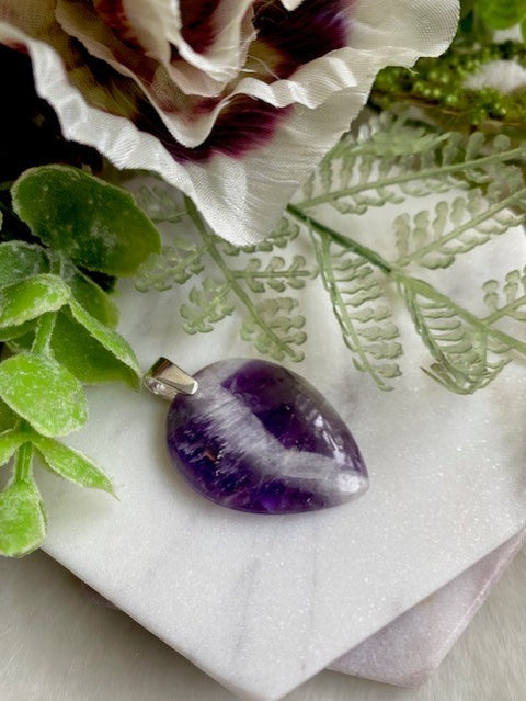 Chevron  Amethyst Pendant