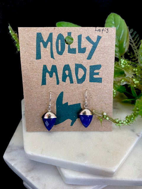 Triangle Lapis Earrings